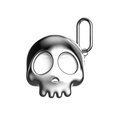808FC 3D Cartoon Skull AirPods Case | Smooth Full Protection Cover with Cross Charm & Carabiner，Plated Sliver