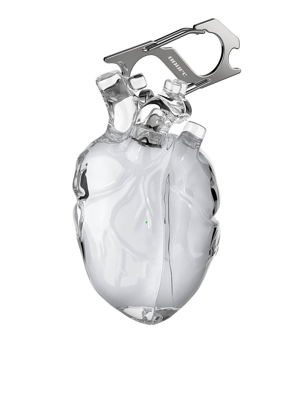 808FC Heart-Shaped Liquid Silicone Protective Case for AirPods – Drop-Proof Cover with Metal Hook, Compatible with AirPods Pro Charging Case (Transparent）