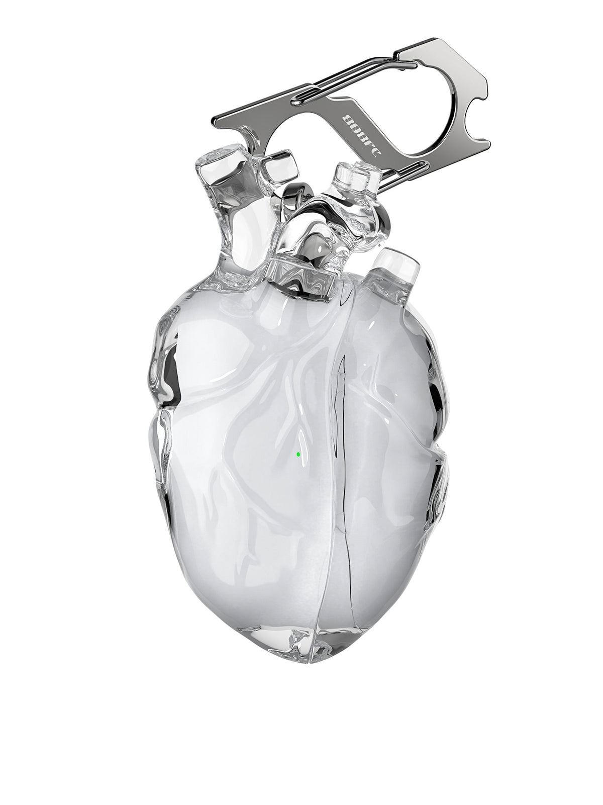 808FC Heart-Shaped Liquid Silicone Protective Case for AirPods – Drop-Proof Cover with Metal Hook, Compatible with AirPods Pro Charging Case (Transparent）