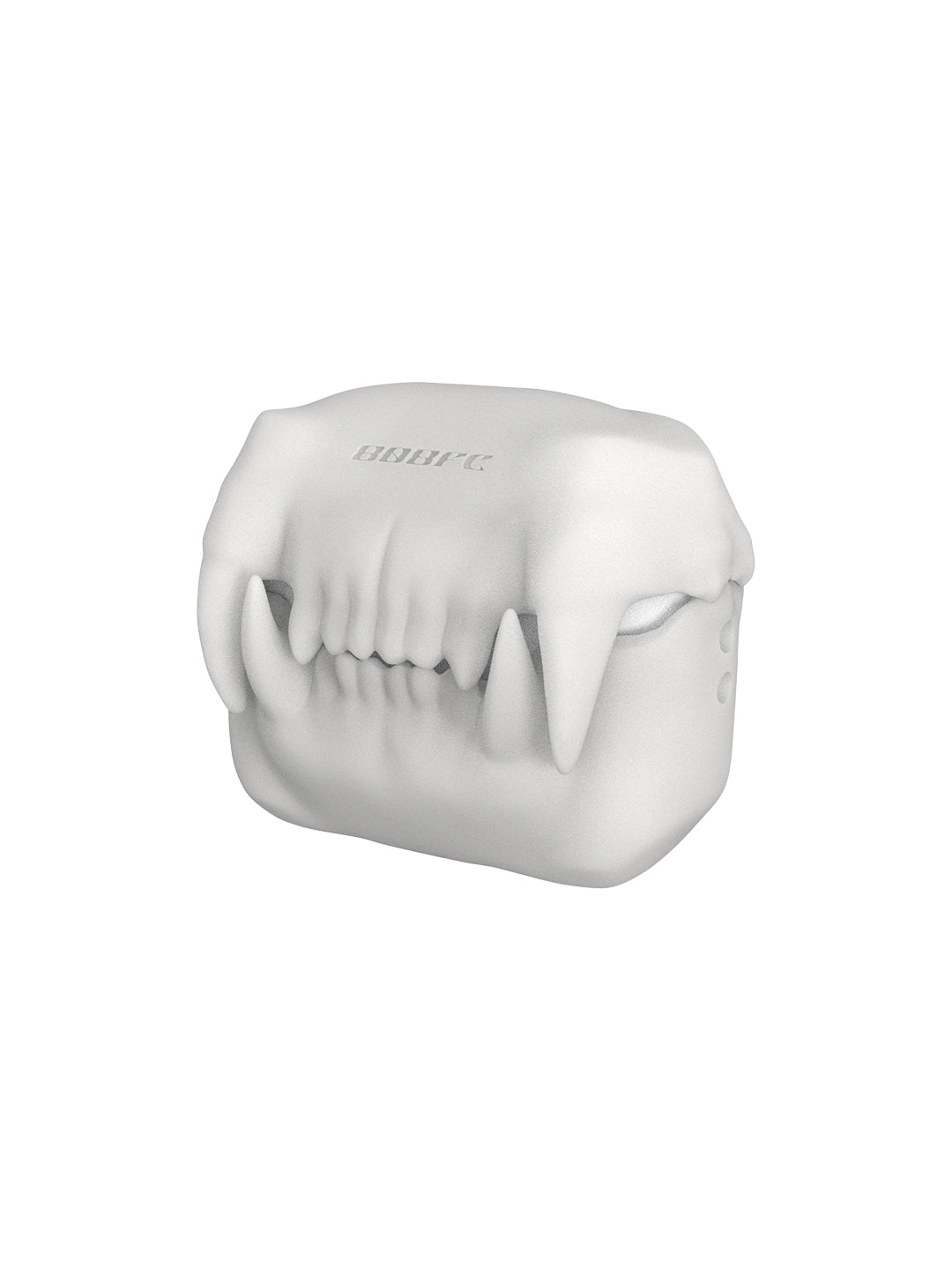 808FC 3D Sabertooth Tooth AirPods Case, Skin-Touch Silicone Full Protection Cover with Metal Clasp,Bone White