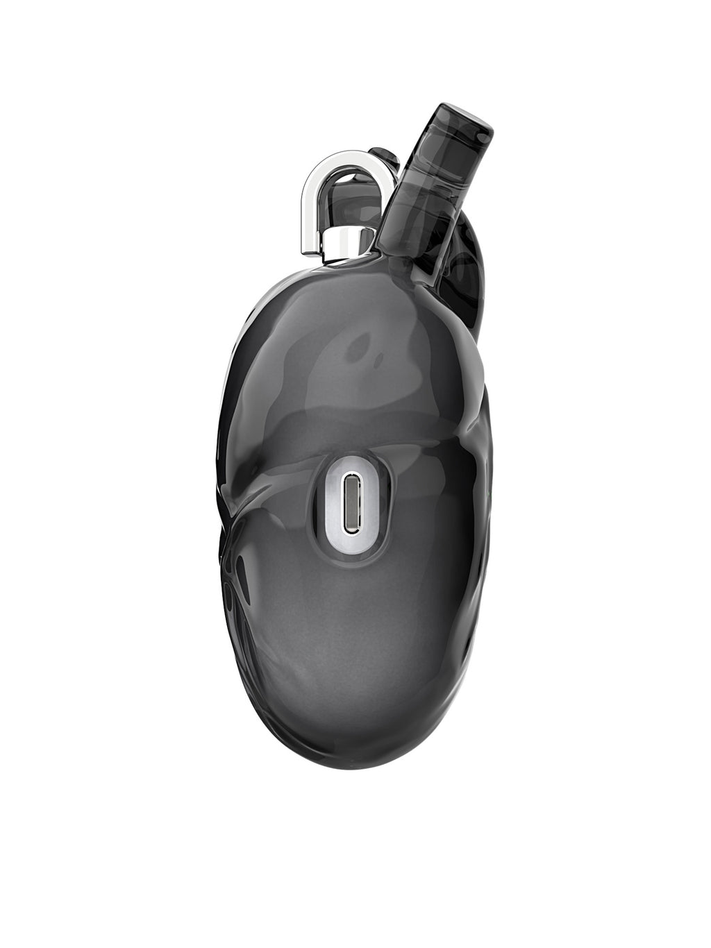 808FC Heart-Shaped Liquid Silicone Protective Case for AirPods – Drop-Proof Cover with Metal Hook, Compatible with AirPods Pro Charging Case  （Transparent Black）