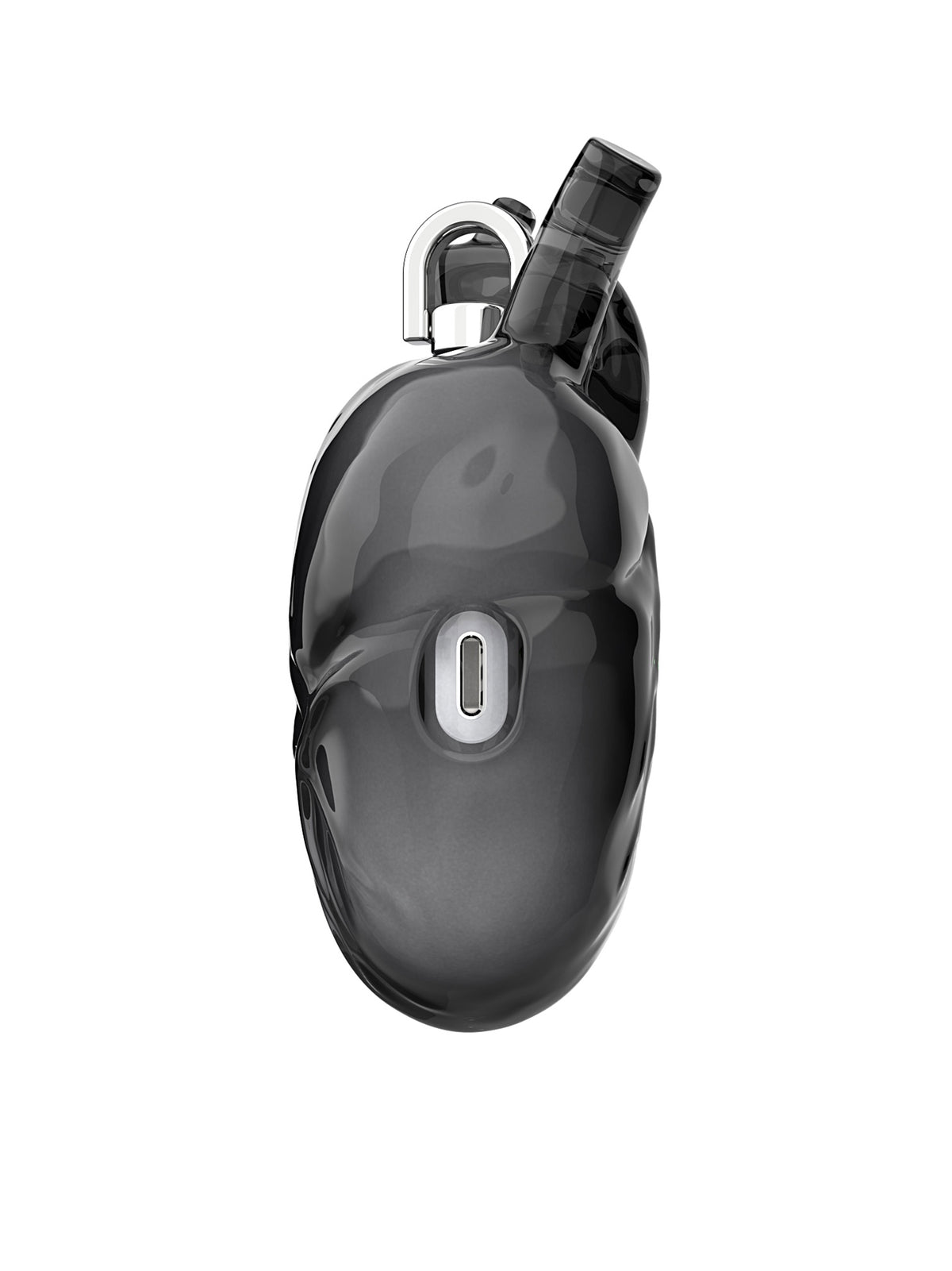 808FC Heart-Shaped Liquid Silicone Protective Case for AirPods – Drop-Proof Cover with Metal Hook, Compatible with AirPods Pro Charging Case  （Transparent Black）