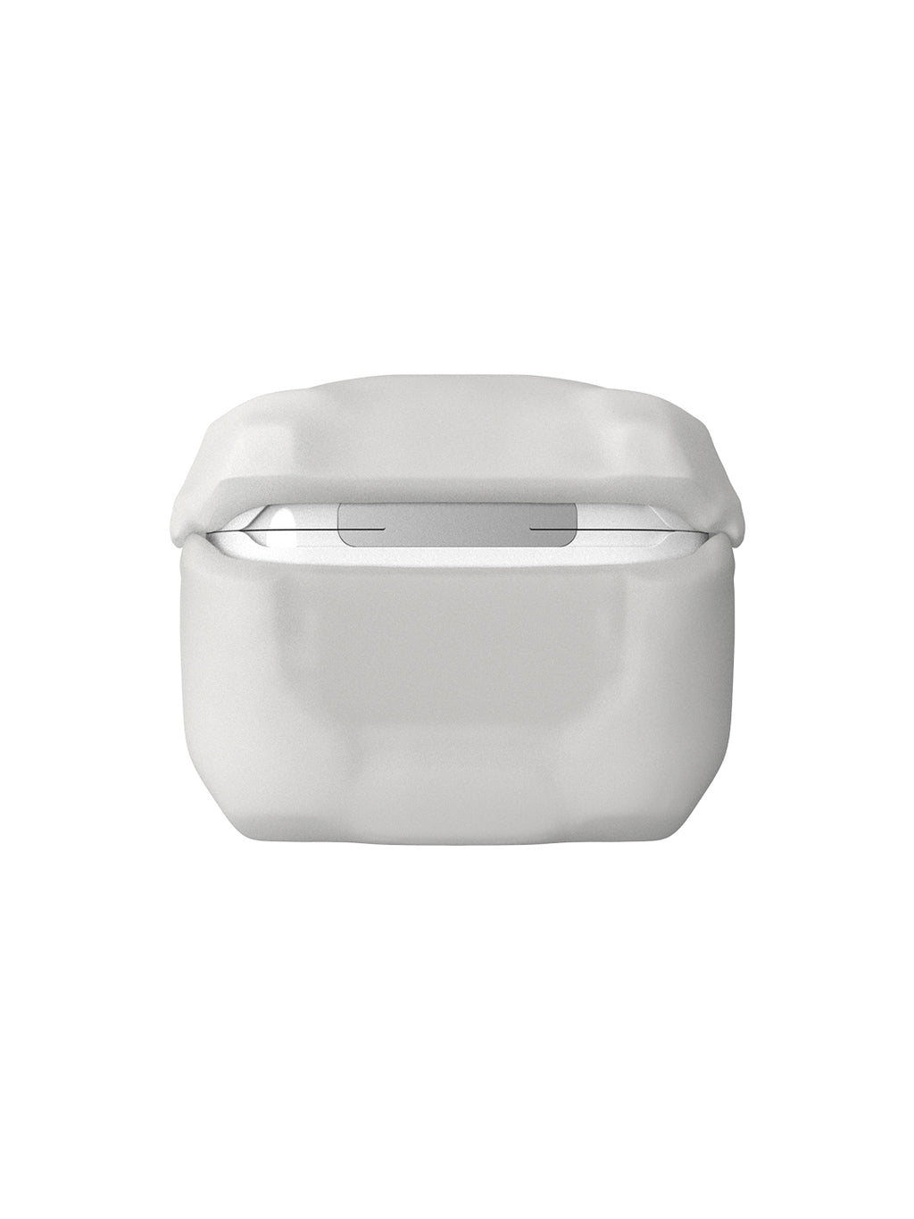 808FC 3D Sabertooth Tooth AirPods Case, Skin-Touch Silicone Full Protection Cover with Metal Clasp,Bone White