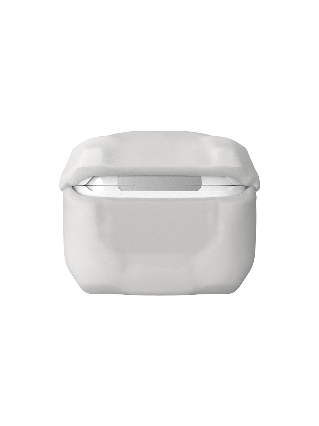808FC 3D Sabertooth Tooth AirPods Case, Skin-Touch Silicone Full Protection Cover with Metal Clasp,Bone White