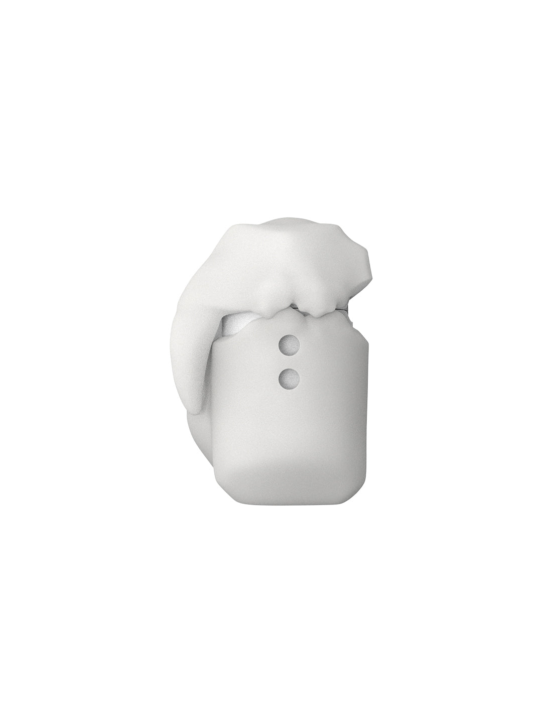 808FC 3D Sabertooth Tooth AirPods Case, Skin-Touch Silicone Full Protection Cover with Metal Clasp,Bone White
