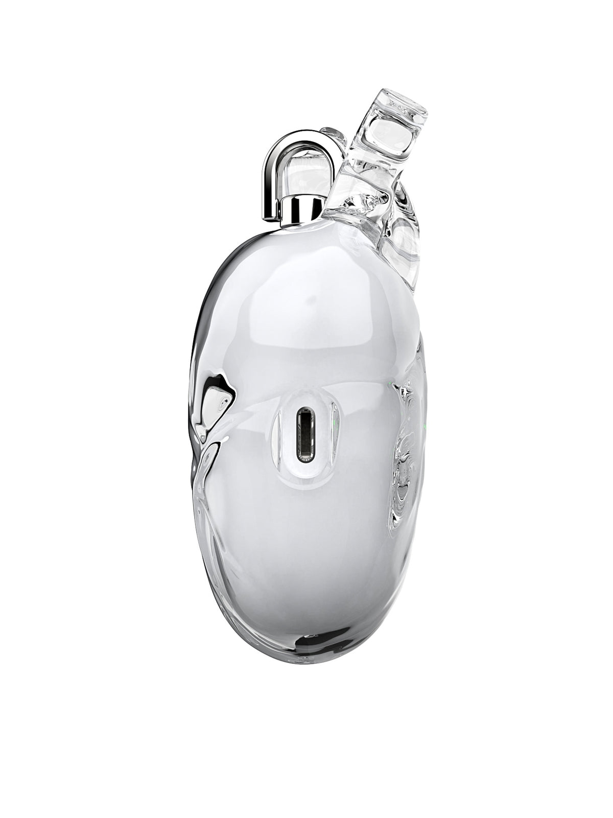808FC Heart-Shaped Liquid Silicone Protective Case for AirPods – Drop-Proof Cover with Metal Hook, Compatible with AirPods Pro Charging Case (Transparent）