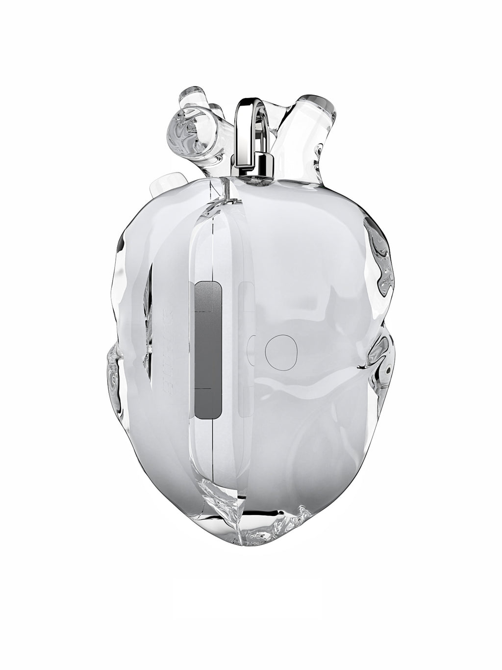 808FC Heart-Shaped Liquid Silicone Protective Case for AirPods – Drop-Proof Cover with Metal Hook, Compatible with AirPods Pro Charging Case (Transparent）