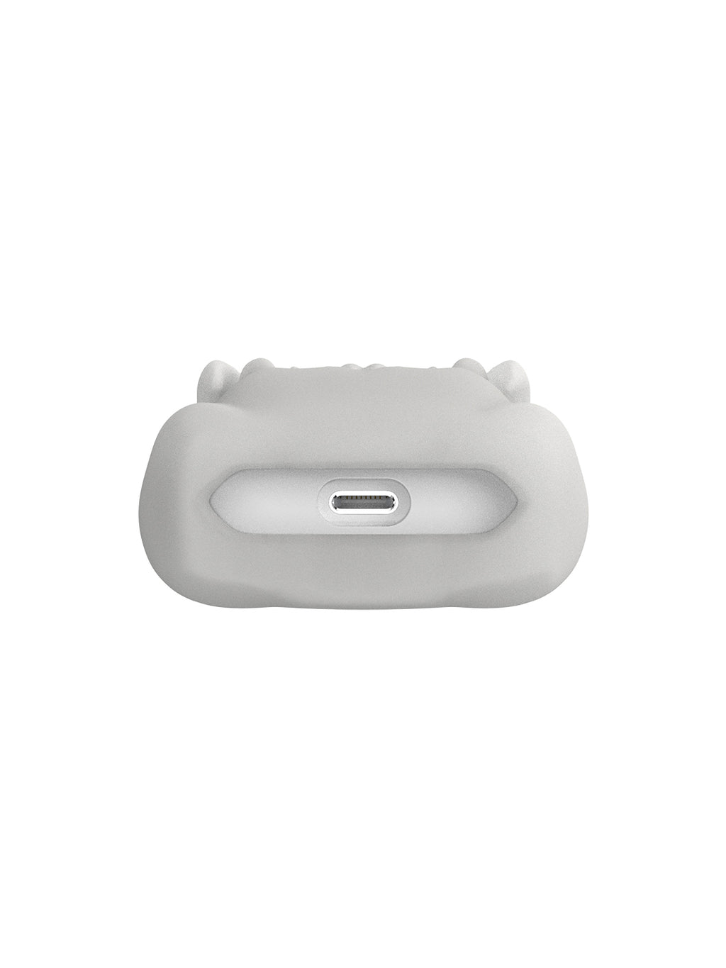 808FC 3D Sabertooth Tooth AirPods Case, Skin-Touch Silicone Full Protection Cover with Metal Clasp,Bone White
