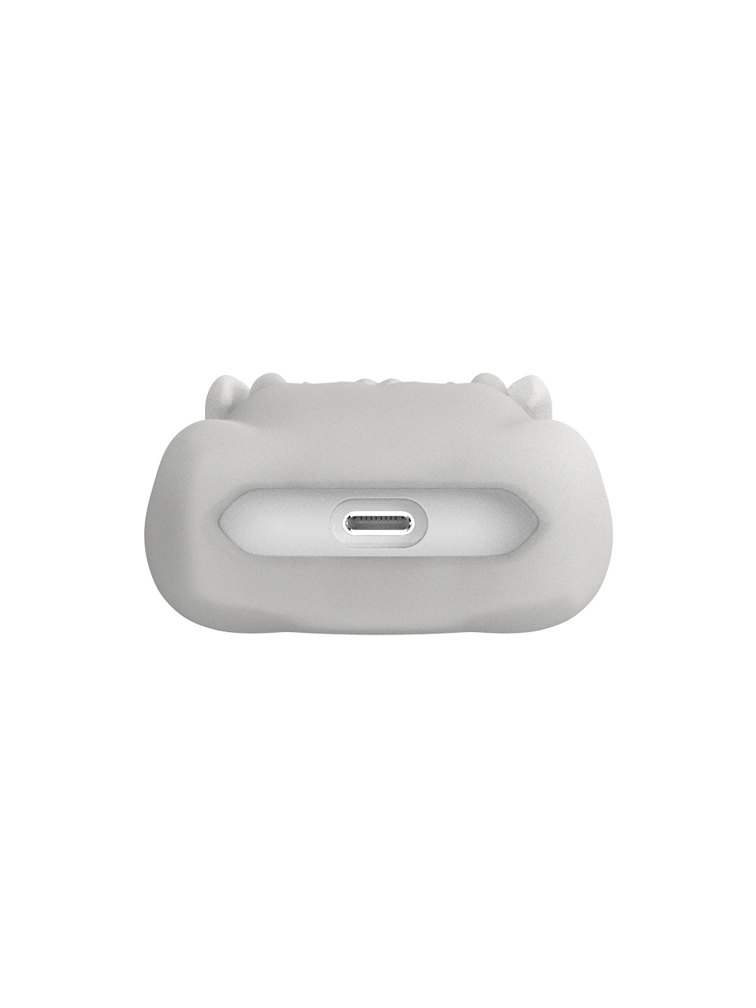 808FC 3D Sabertooth Tooth AirPods Case, Skin-Touch Silicone Full Protection Cover with Metal Clasp,Bone White